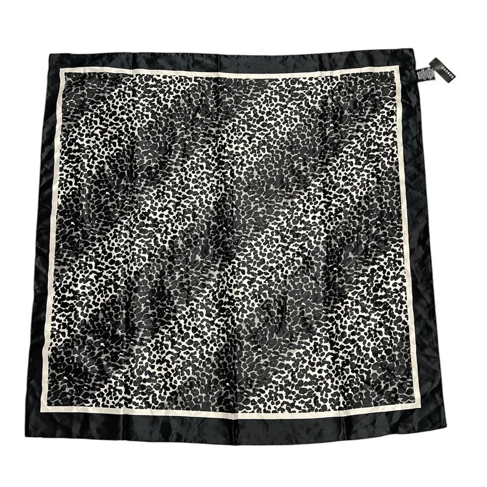 Square black and grey cheetah scarf